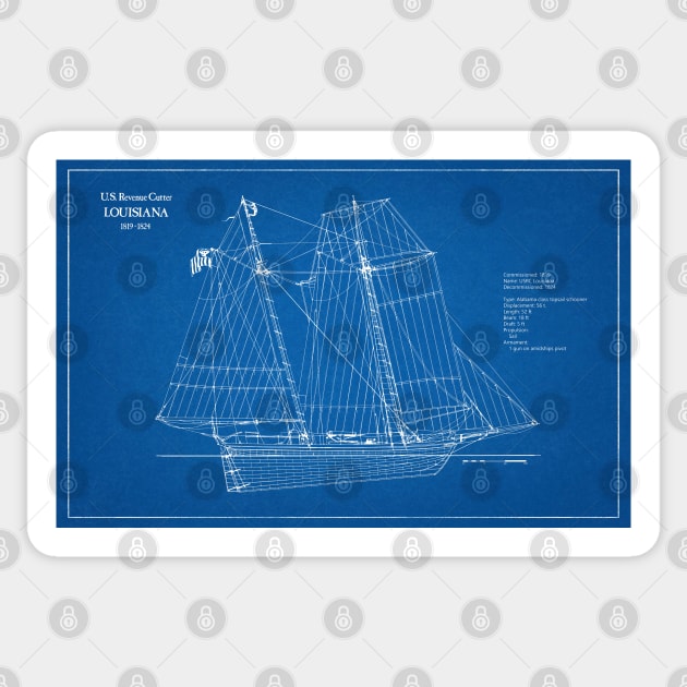 United States Revenue Cutter Louisiana - AD Sticker by SPJE Illustration Photography